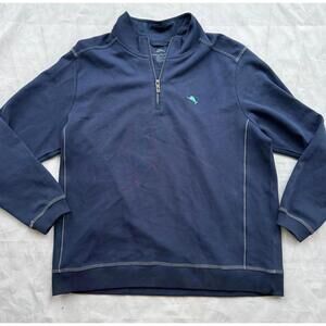Tommy Bahama Men's Navy Blue Quarter 1/4 Zip Sweatshirt XXL
